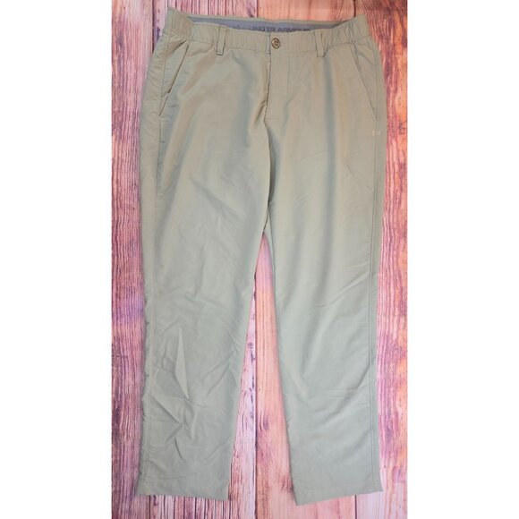 Under Armour Mens Golf Pants 36/30 Khaki Nylon & Polyester Blend - Picture 1 of 9